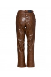 MIX AND MATCH Kendra Croco Pants Taupe Κροκό Καφέ Παντελόνι